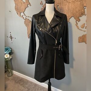 Black Faux Leather Jacket Dress